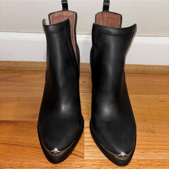Jeffrey Campbell Cromwell black leather pointed toe Western Boots size 7 - Picture 7 of 7